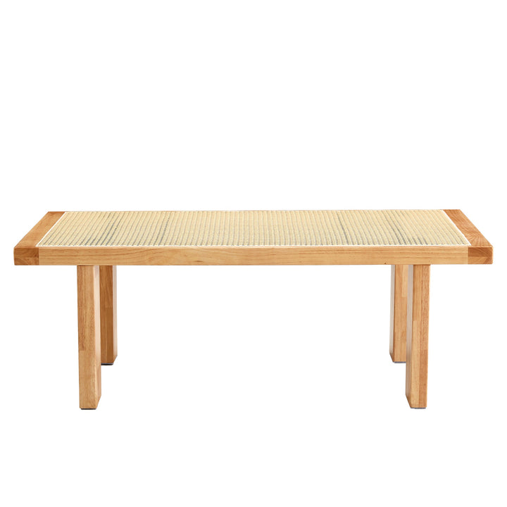 Modern Minimalist Rectangular Rattan Tabletop Coffee Table