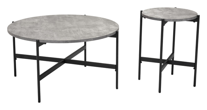 The Malo Coffee Table Set (2-Piece) Gray & Black  Era and Style Inspired Home Decor 1