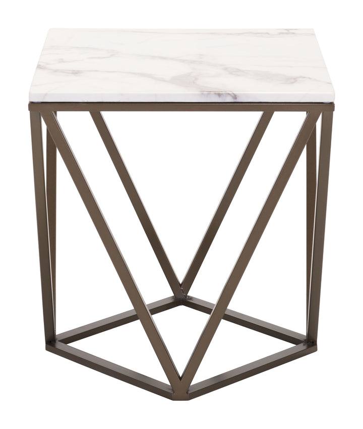 The Tintern End Table White & Antique Bronze  Era and Style Inspired Home Decor 1