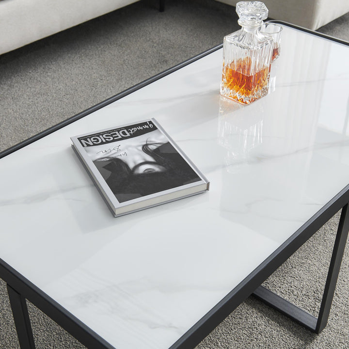 Minimalism Rectangle Coffee Table With Sintered Stone Top