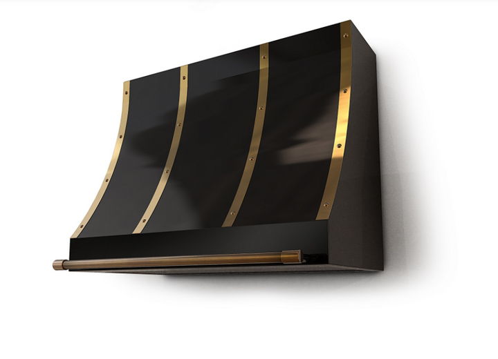 Eugene Black and Brass Range Hood