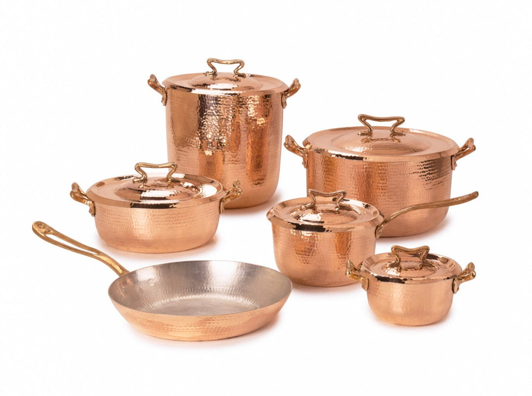 11-Piece Copper Cookware Set with Standard Lids