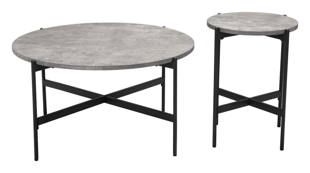 The Malo Coffee Table Set (2-Piece) Gray & Black  Era and Style Inspired Home Decor 1