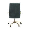 ACME Tinzud Dark Green Top Grain Leather Office Chair