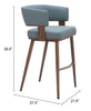 The Poise Barstool (Set of 2) Azure Gray & Walnut  Era and Style Inspired Home Decor 1