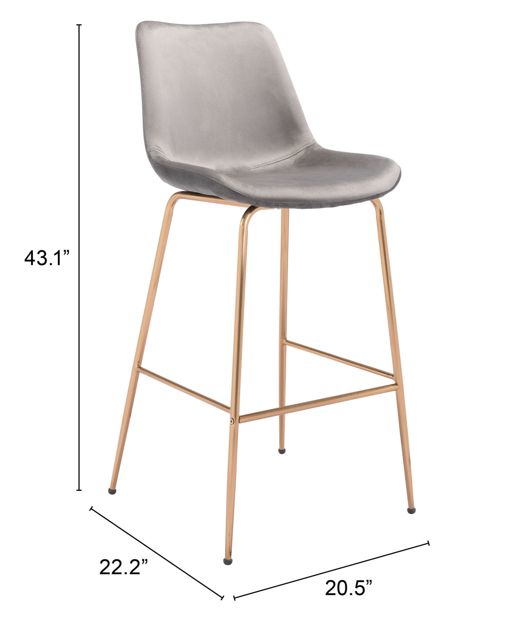 The Tony Barstool Gray & Gold  Era and Style Inspired Home Decor 1