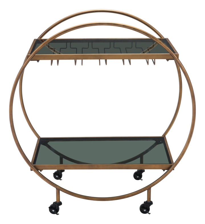 The Arc Bar Cart Brass & Black