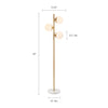 3-Globe Light Floor Lamp with Marble Base