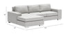 The Brickell Sectional Light Gray  Era and Style Inspired Home Decor 1