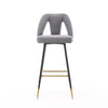 Set of 2 Modern Contemporary Velvet Upholstered Bar Stools