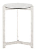 The Barmas Side Table White & Silver  Era and Style Inspired Home Decor 1