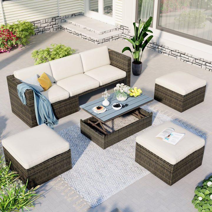 5-Piece Patio Wicker Furniture Set