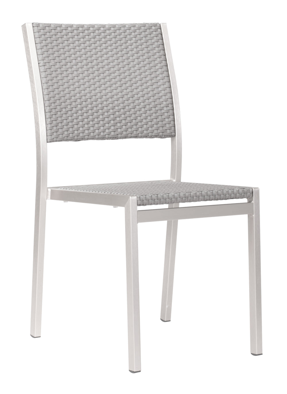 The Metropolitan Armless Dining Chair (Set of 2) Gray & Silver  Era and Style Inspired Home Decor 1