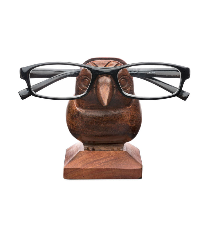 Sparrow Eyeglass Holder Stand - Handcrafted Indian Rosewood by Matr Boomie