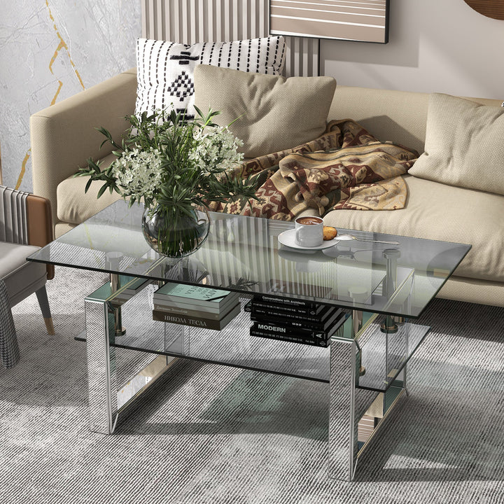 Transparent Tempered Glass Coffee Table