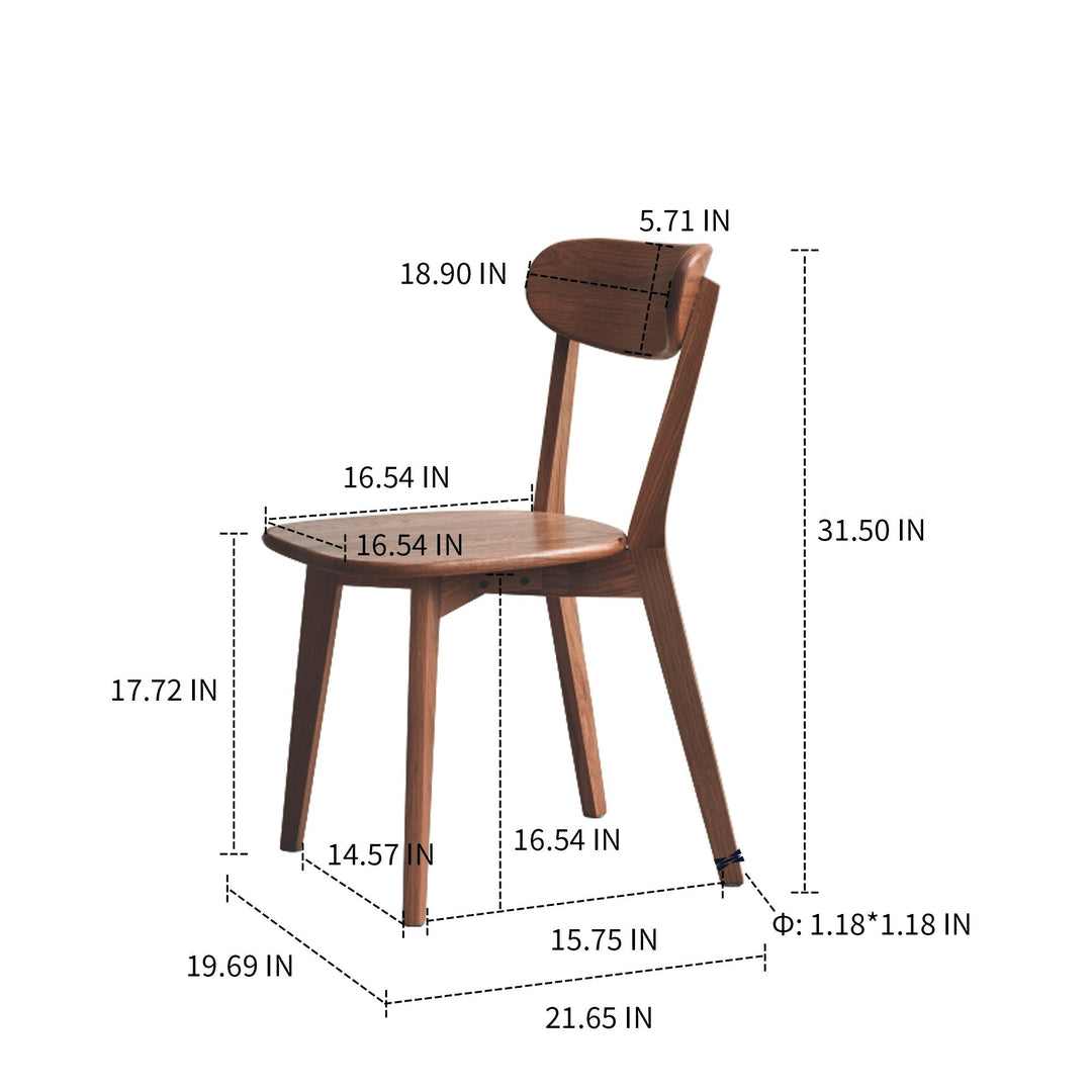 Set of 4 Natural Oak Wood Dining Chairs