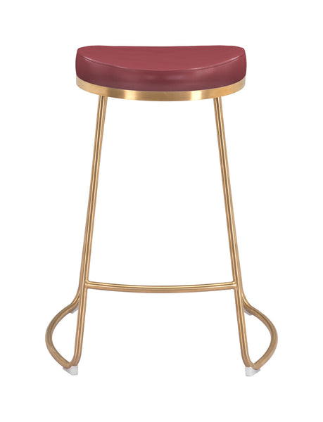 The Bree Counter Stool (Set of 2) Burgundy & Gold  Era and Style Inspired Home Decor 1