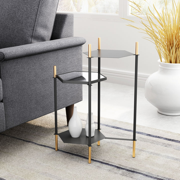 The William Side Table Black & Gold  Era and Style Inspired Home Decor 1