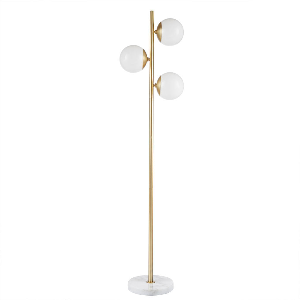 3-Globe Light Floor Lamp with Marble Base