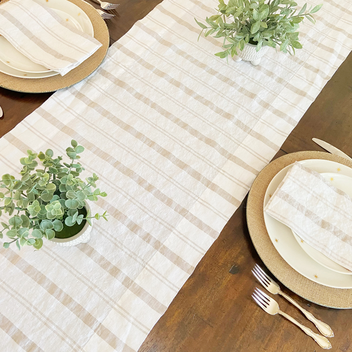 Striped Linen Table Runner