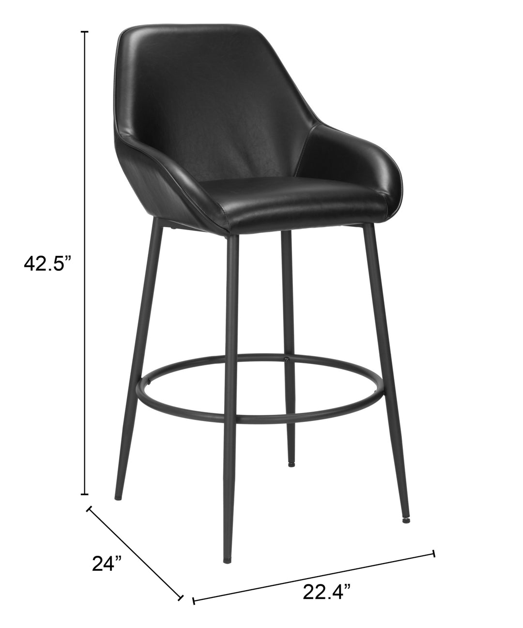 The Vila Barstool (Set of 2) Black  Era and Style Inspired Home Decor 1