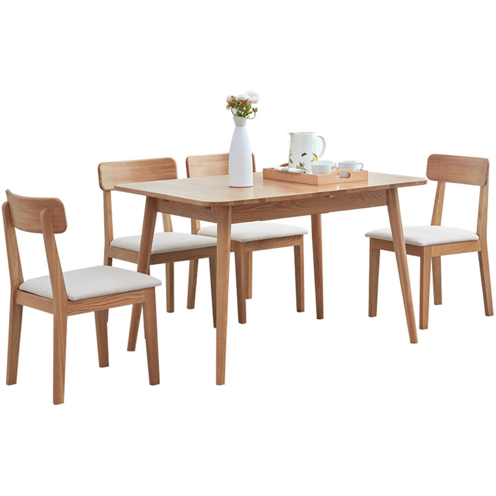 Natural Solid Oak Round Corner Dining Table