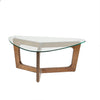 Mid-Century Modern Tempered Glass Top Coffee Table