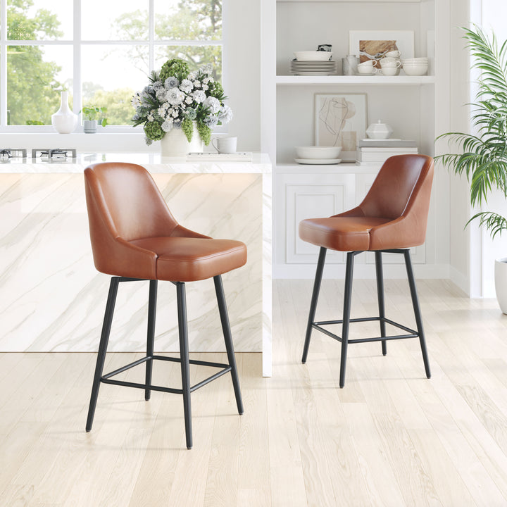 The Keppel Swivel Counter Stool Brown  Era and Style Inspired Home Decor 1