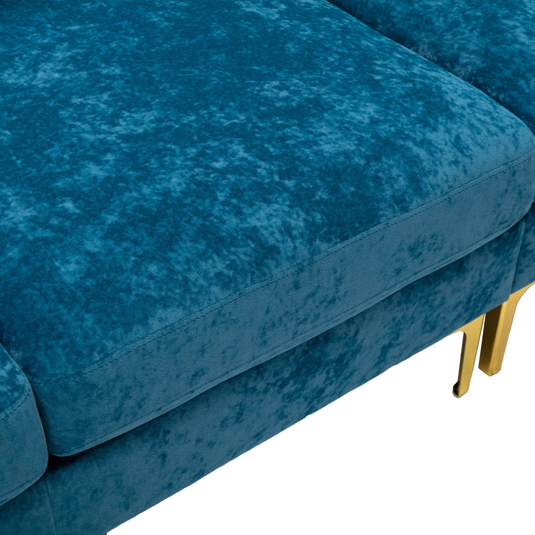 Chic Teal Blue U-Shape Sectional Sofa