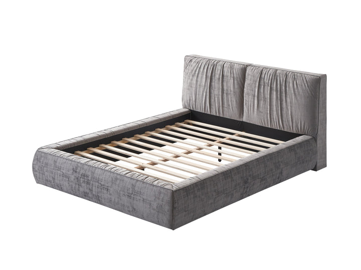 Onfroi Eastern King Bed In Velvet Gray