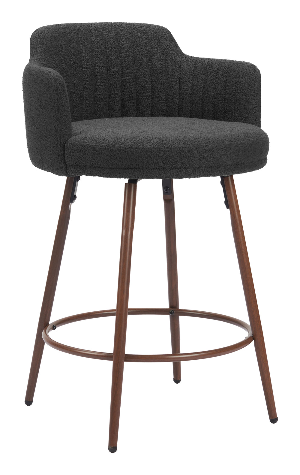 The Kono Swivel Counter Stool (Set of 2) Black & Walnut  Era and Style Inspired Home Decor 1