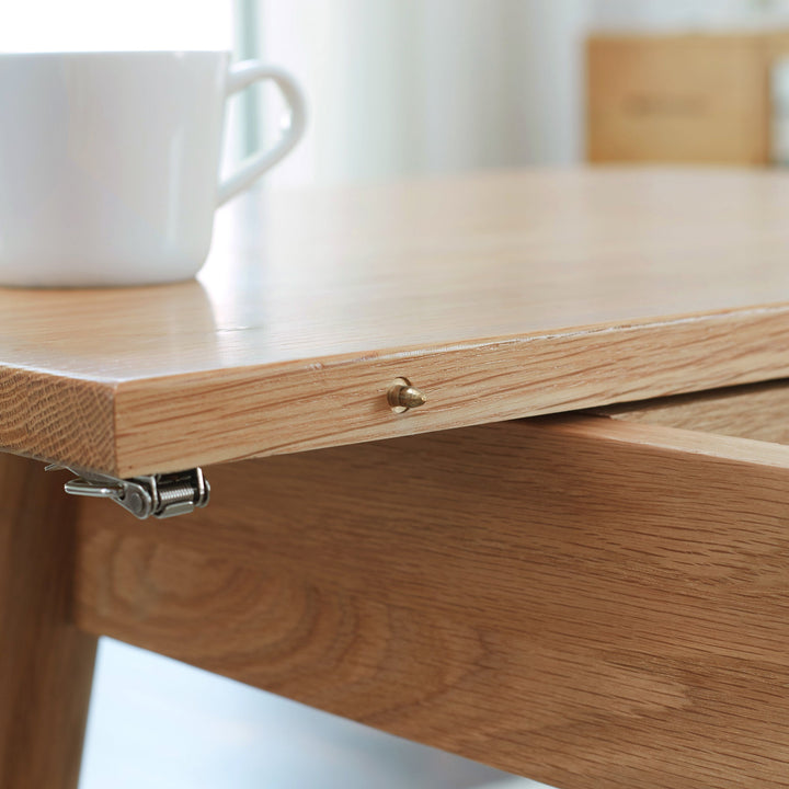 Natural Solid Oak Round Corner Dining Table