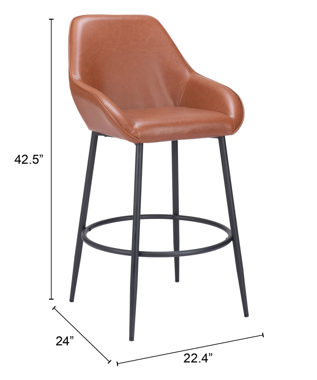 The Vila Barstool (Set of 2) Brown  Era and Style Inspired Home Decor 1