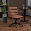 Ergonomic Faux Leather Office Chair in Classic Brown