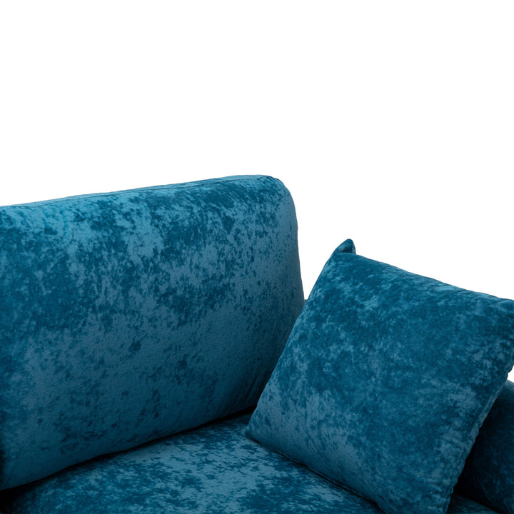 Chic Teal Blue U-Shape Sectional Sofa