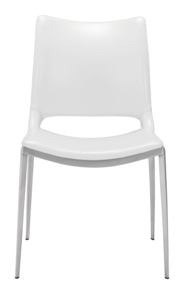 The Ace Dining Chair (Set of 2) White & Silver  Era and Style Inspired Home Decor 1