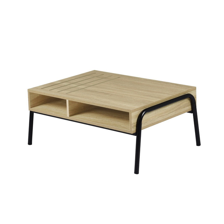 Modern Rectangular Coffee Table with Storage and Hairpin Legs