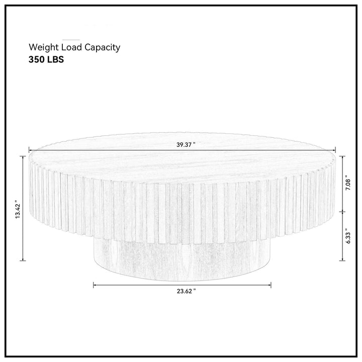 Modern Handcrafted Drum Coffee Table