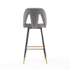 Set of 2 Modern Contemporary Velvet Upholstered Bar Stools