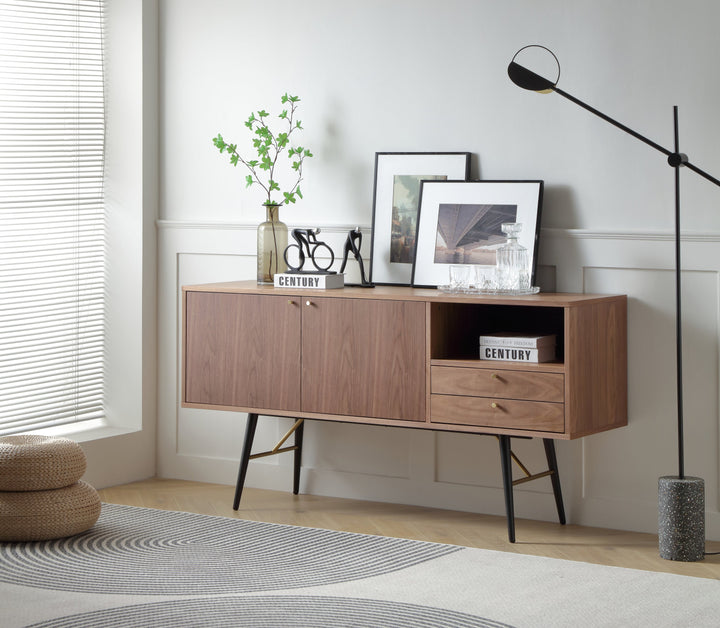 Mid-Century Modern Sideboard TV Stand with 2 Door and 2 drawers