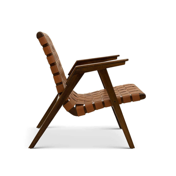 The David Genuine Leather Teak Lounge Chair Era and Style Inspired Home Décor 3