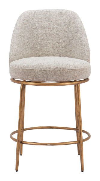 The Nordhavn Swivel Counter Stool Beige & Gold  Era and Style Inspired Home Decor 1