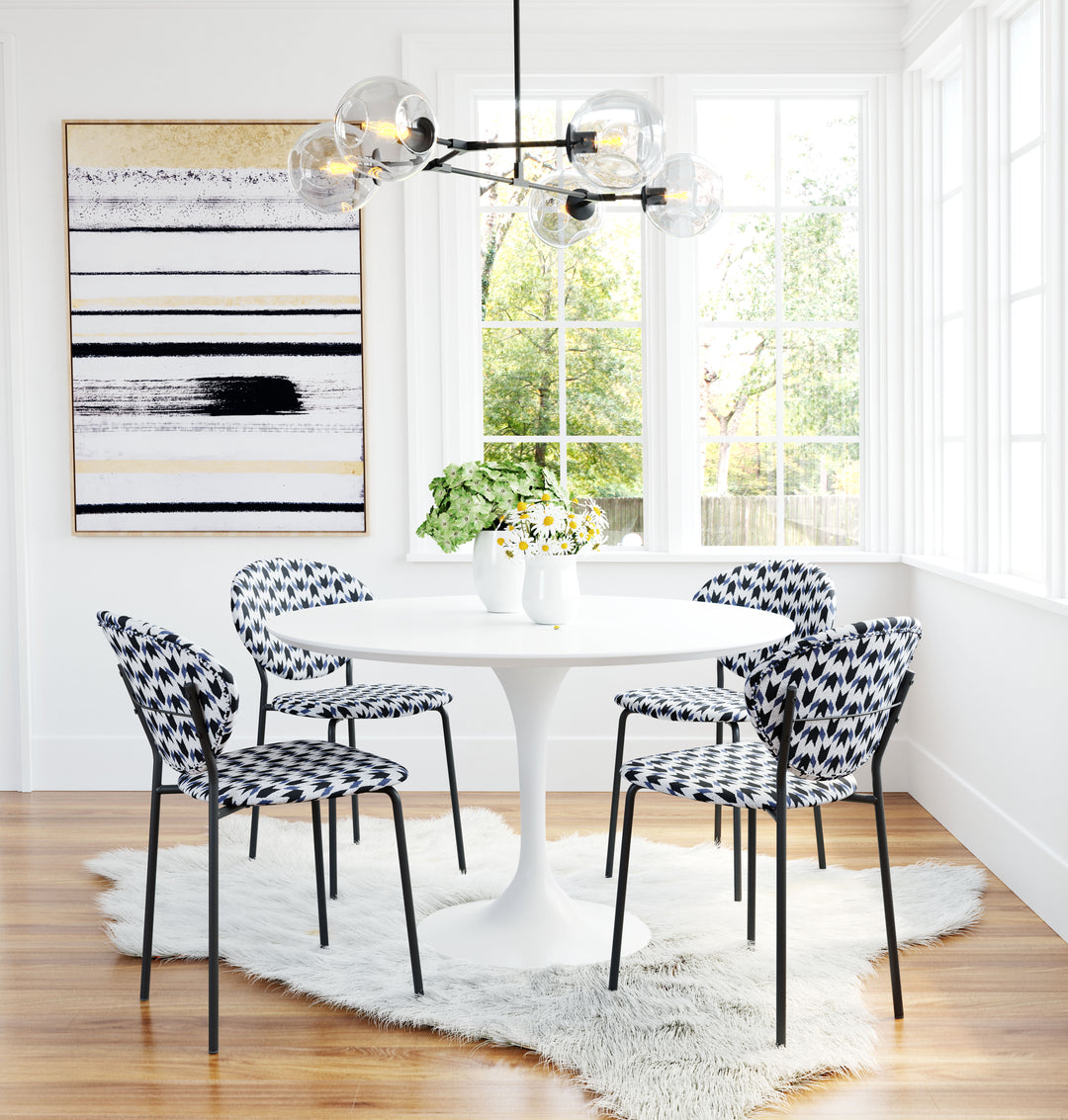 The Clyde Dining Chair (Set of 2) Geometric Print & Black  Era and Style Inspired Home Decor 1