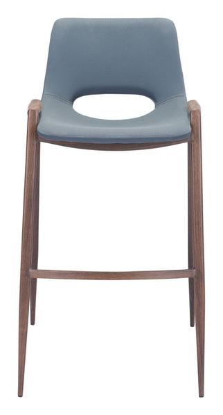 The Desi Barstool (Set of 2) Azure Gray & Walnut  Era and Style Inspired Home Decor 1