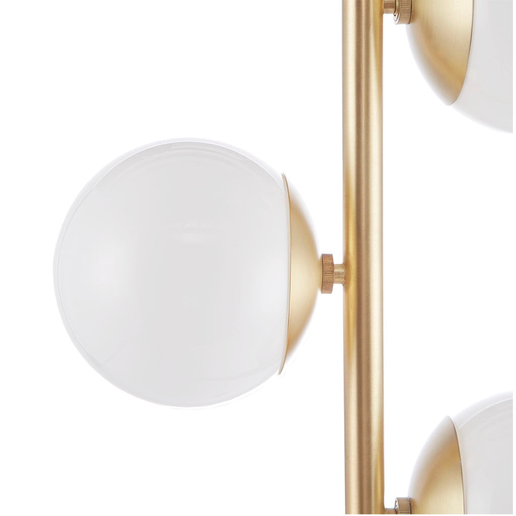 3-Globe Light Floor Lamp with Marble Base