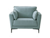 ACME Mesut Chair in Light Blue Top Grain Leather