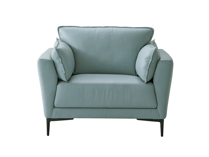 ACME Mesut Chair in Light Blue Top Grain Leather