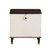 Contemporary White & Brown Nightstand with USB