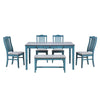 6-Piece Wood Dining Table Set with Vintage Finish