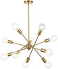 Adjustable Sputnik Chandelier with Gold Finish